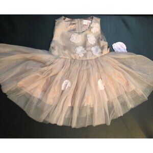 NWT Popatu floral tulle formal dress baby girls 18M
